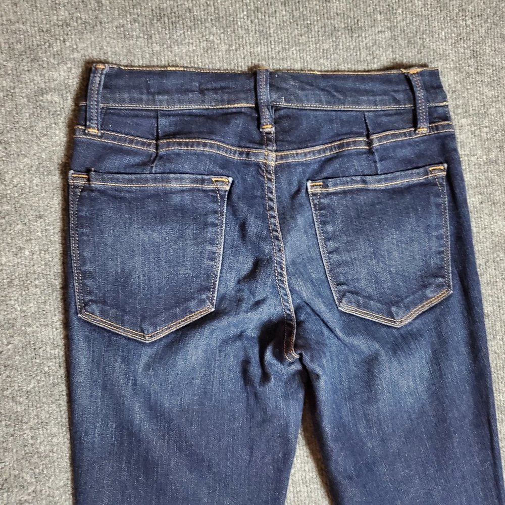 Frame Le Skinny de Jeanne 28 (Meas 26x28.5 9" Mid Rise) Queensway Dark Jeans A14 - Picture 6 of 9